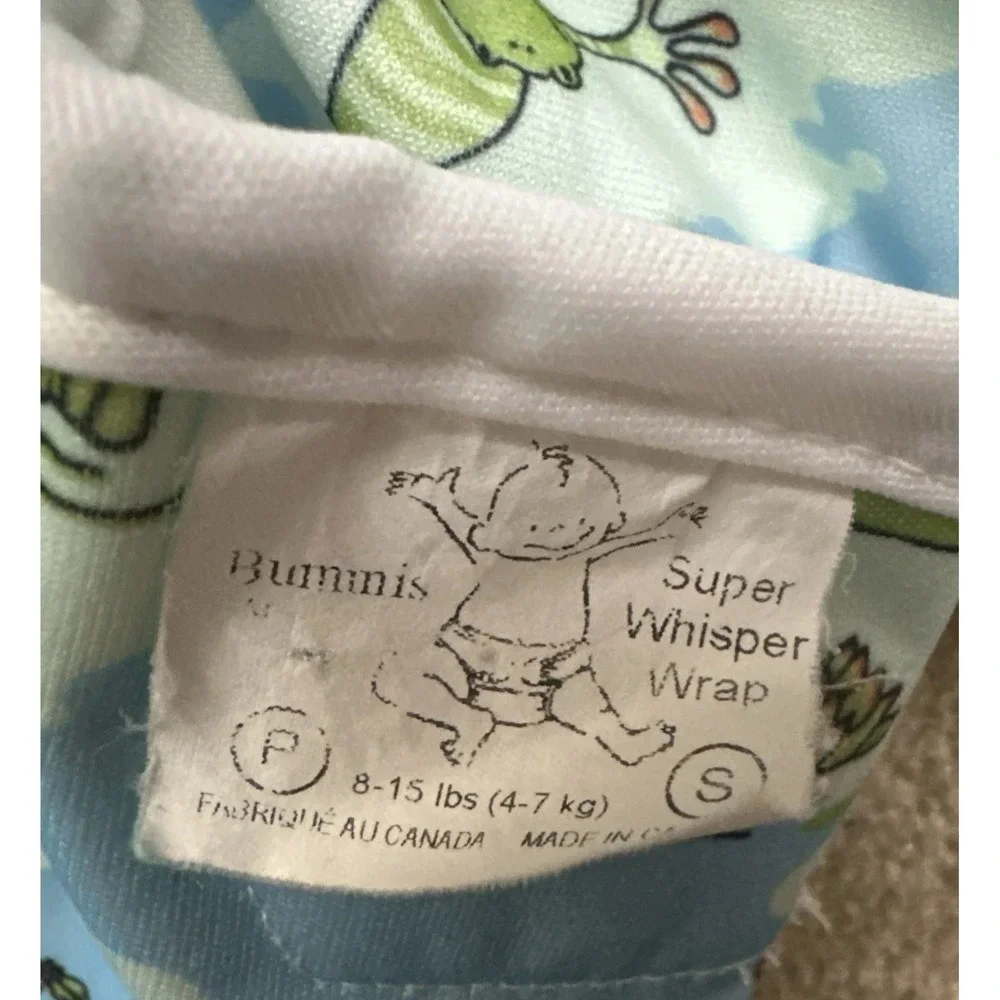 Bummis Cloth Diaper Cover Super Whisper Wrap Lot NB 7-10 & Small 8-15 Frog Print